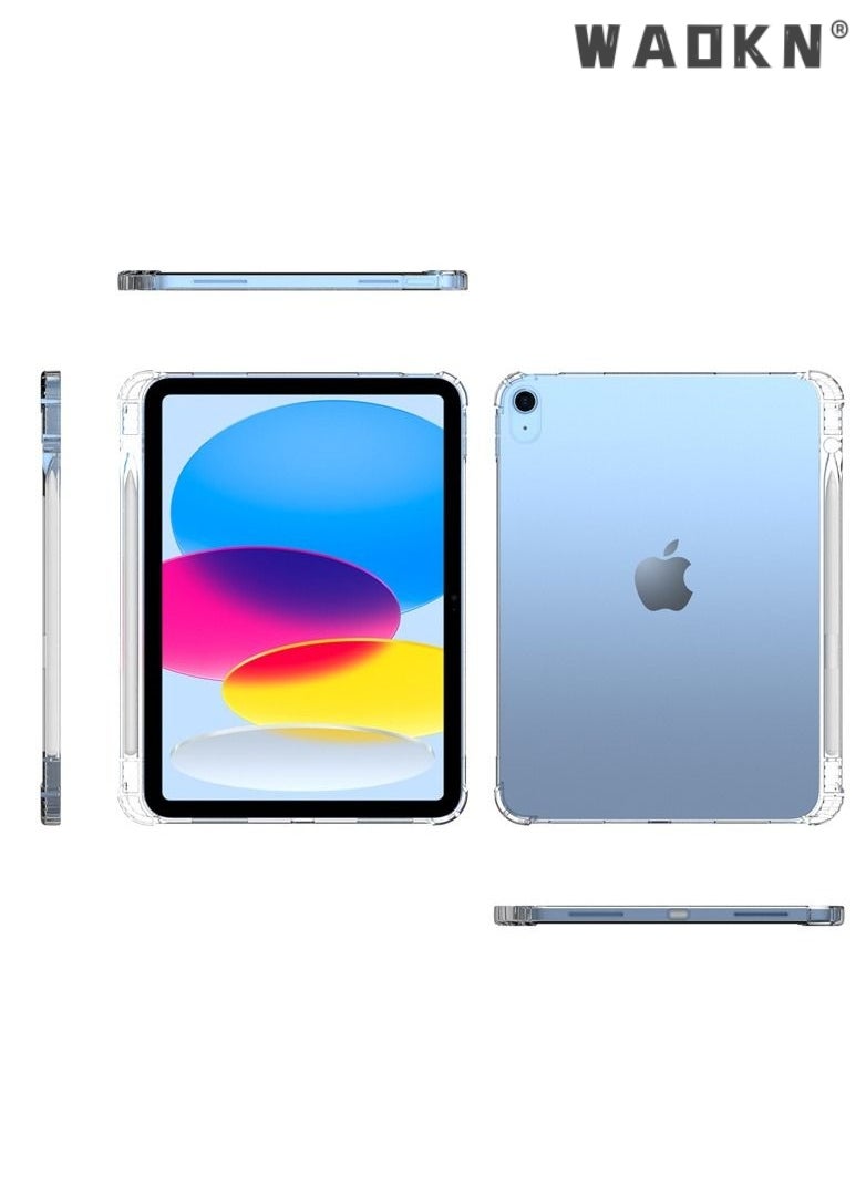 WAOKN Clear Case for iPad 10th Generation 2022 with Pencil Holder Shockproof, Transparent Back Cover  for iPad 10.9 Inch  - Image 2