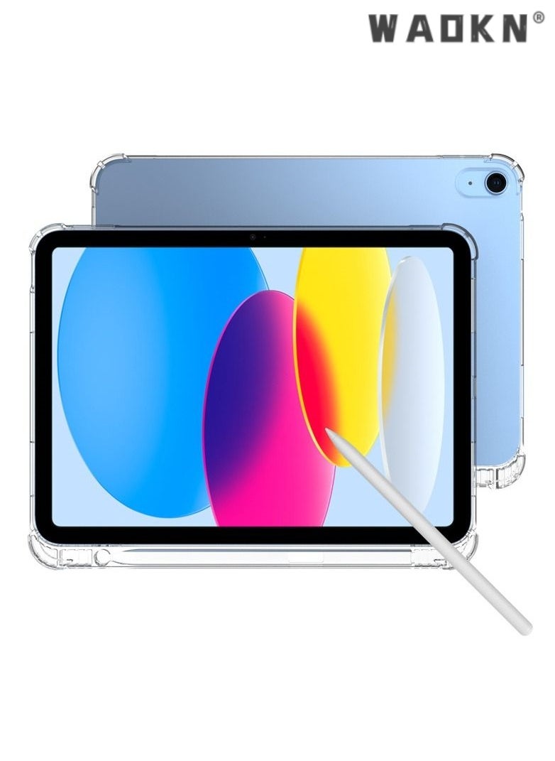 WAOKN Clear Case for iPad 10th Generation 2022 with Pencil Holder Shockproof, Transparent Back Cover  for iPad 10.9 Inch  - Image 5