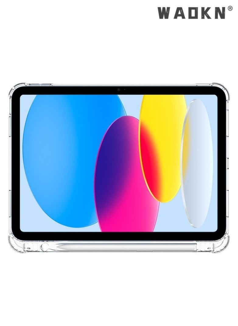 WAOKN Clear Case for iPad 10th Generation 2022 with Pencil Holder Shockproof, Transparent Back Cover  for iPad 10.9 Inch  - Image 3