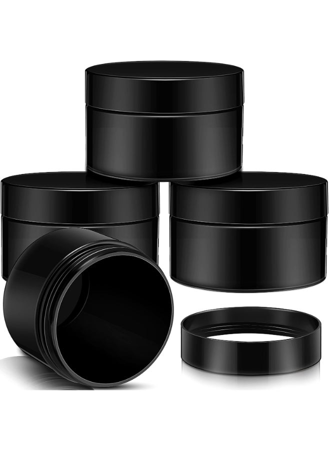 Patelai 4 Pieces Round Widemouth Leak Proof Plastic Container Jars with Lids for Travel Storage Makeup Beauty Products Face Creams Oils Salves Ointments DIY Making1 OuncePure Black - Image 2