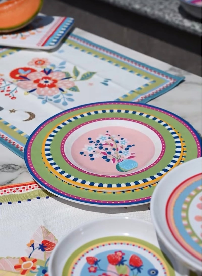 Baci milano MELAMINE DESSERT PLATE FLOWER- Diam. 21,5 cm Mamma Mia Baci Milano - Image 1