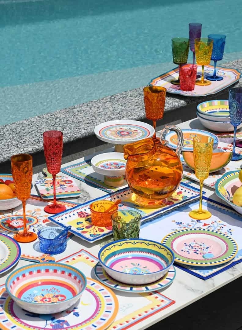 Baci milano MELAMINE DESSERT PLATE FLOWER- Diam. 21,5 cm Mamma Mia Baci Milano - Image 3