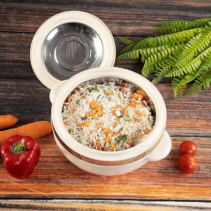 ريحني RF1638 وعاء ساخن معزول بسعة 12 لتر، طبق طاجن حراري معزول، أطباق تقديم معزولة بجدارين مع أغطية، حاويات تخزين الطعام الحرارية، دخانات آمنة للغسالة - Image 2