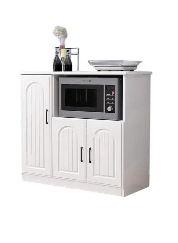 إكسبرت خزانة ركن القهوة،لغرفة المعيشة وغرفة الطعام والمكتب، خزانة تخزين للمطبخ متعددة الوظائف، خزانة جانبية حديثة قائمة بذاتها مع منظم للميكروويف لون أبيض - Image 1