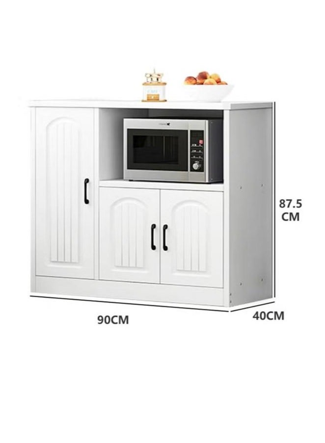 إكسبرت خزانة ركن القهوة،لغرفة المعيشة وغرفة الطعام والمكتب، خزانة تخزين للمطبخ متعددة الوظائف، خزانة جانبية حديثة قائمة بذاتها مع منظم للميكروويف لون أبيض - Image 2