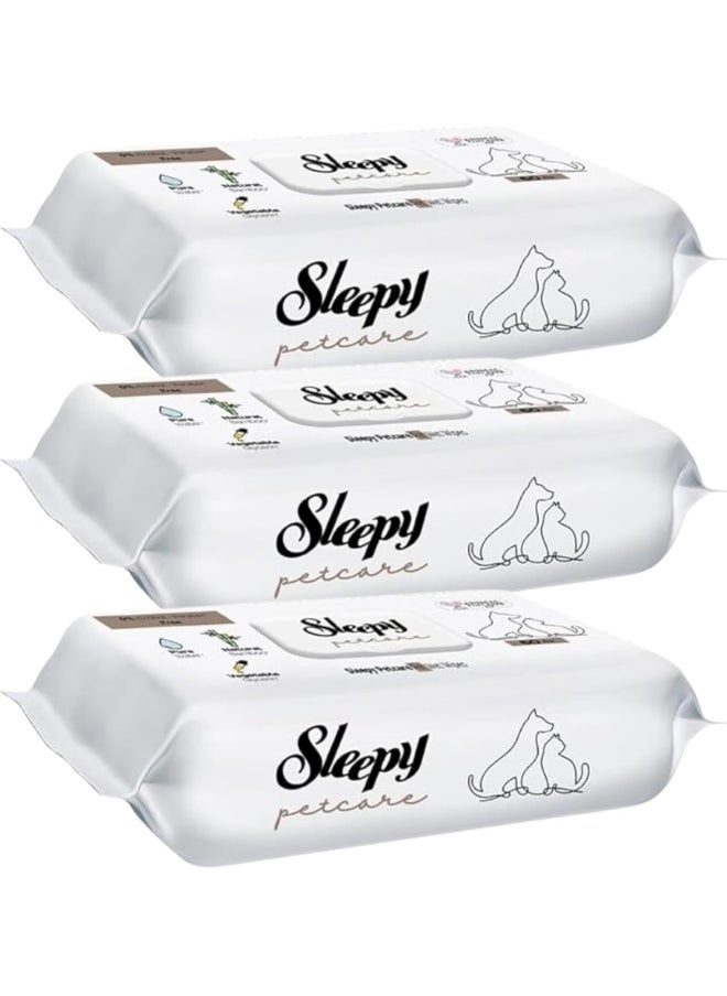 Sleepy - Pack Of 180 Pet Wipes Value Pack, 3 X 180 Wipes, Natural Bamboo, 99.5% Pure Water, Hypoallergenic, Alcohol-Free, Vegan, Gentle Cleaning For Pets - Image 1
