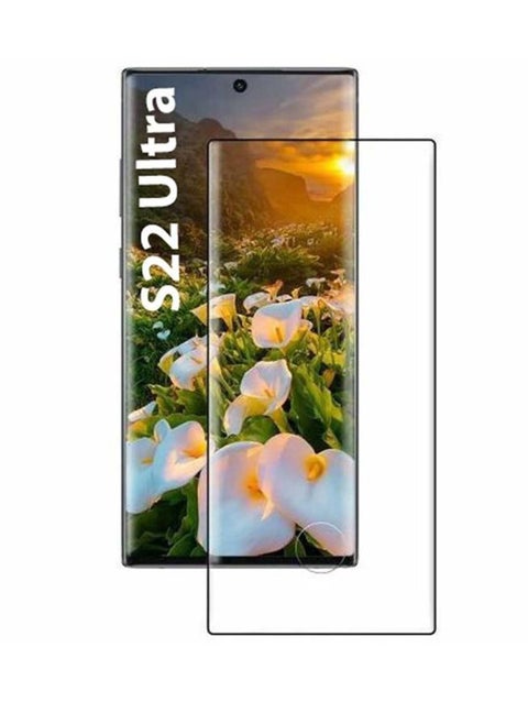 Full Glue Curved Gladd Screen Protector For Samsung Galaxy S22 Ultra Black/Clear