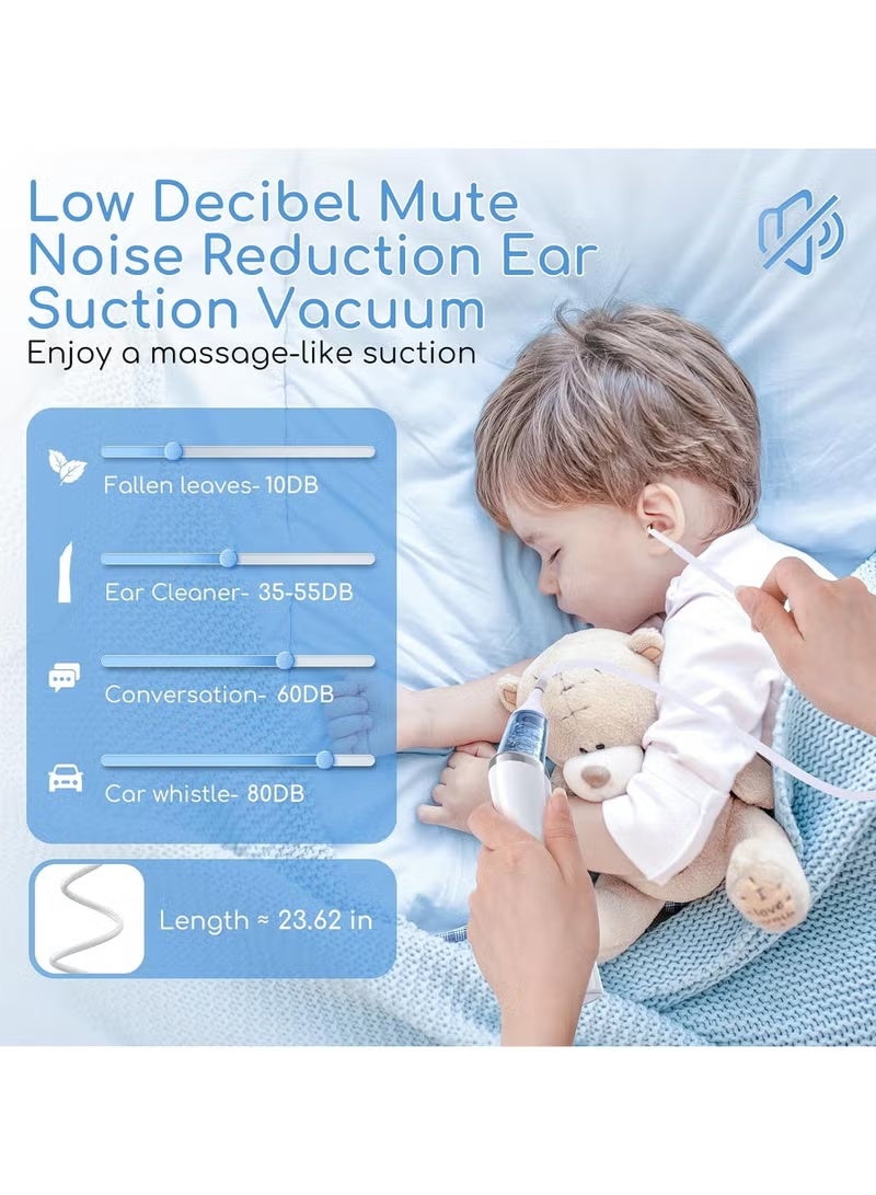 X-level Ear Vacuum Wax Remover, Ear Wax Removal with 8 Pcs Ear Pick, Ear Wax Removal Tool with Strong Suction, Ear Vacuum with Charging Cable, Ear Suction Device for Adults and Kids (White) - Image 3