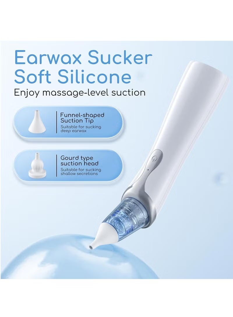 X-level Ear Vacuum Wax Remover, Ear Wax Removal with 8 Pcs Ear Pick, Ear Wax Removal Tool with Strong Suction, Ear Vacuum with Charging Cable, Ear Suction Device for Adults and Kids (White) - Image 5