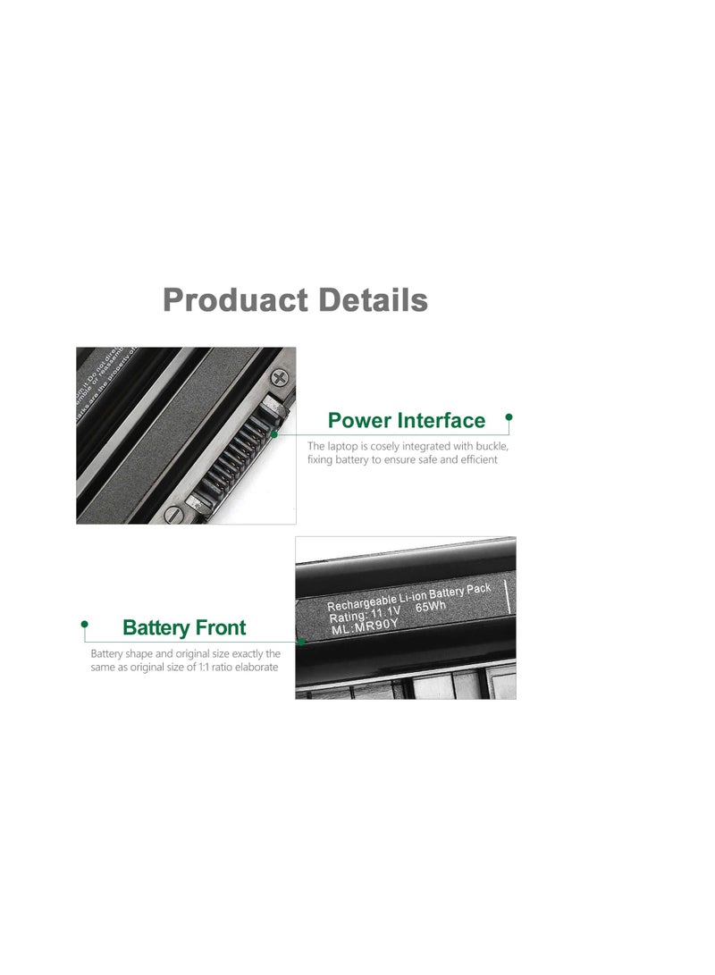 Terabyte بطارية لابتوب بديلة لديل إنسبيرون 14 3521-3421-5421 سوداء - Image 3