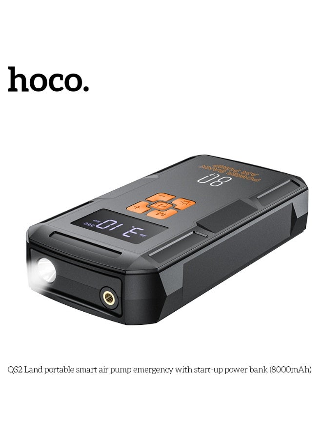 hoco. QS2 Land portable smart air pump emergency with start-up power bank(8000mAh) - Image 3