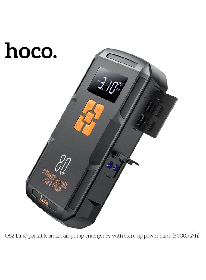 hoco. QS2 Land portable smart air pump emergency with start-up power bank(8000mAh) - Image 4