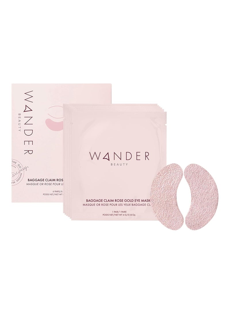 Wander Beauty Wander Beauty Baggage Claim  Rose Gold Foil Under Eye Patches For Dark Circles and Puffiness  Under Eye Mask Depuffs  Firms  Brightening Eye Mask for Under Eye Bags 6 Pairs 