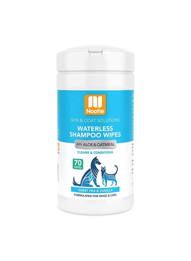 nootie Waterless Shampoo Wipes For Dogs & Cats  Long Lasting Sweet Pea Vanilla Fragrance  Sold In Over 10,000 Vet Clinics And Pet Stores Worldwide, Made In Usa  70 Count - Image 1