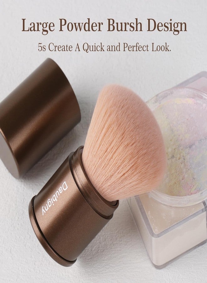 Daubigny Retractable Kabuki Makeup Brush,Daubigny Powder Brushes Foundation Travel Foundation Brush for Blush Bronzer & Powder (Champagne) - Image 2