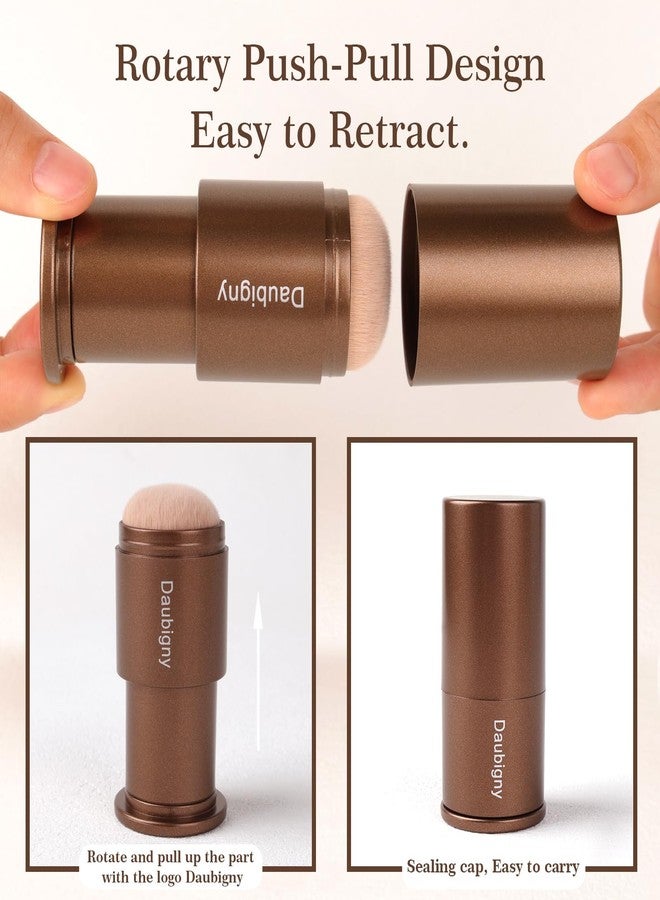 Daubigny Retractable Kabuki Makeup Brush,Daubigny Powder Brushes Foundation Travel Foundation Brush for Blush Bronzer & Powder (Champagne) - Image 4