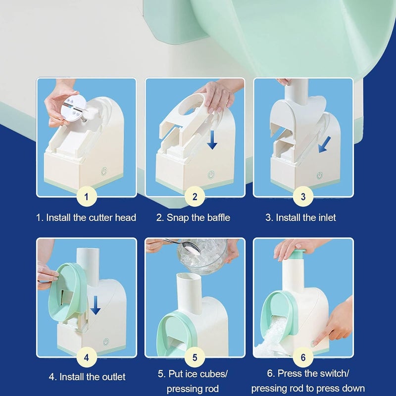 kankin mart kankin mart Ice Shaver with Builtin Rechargeable Batteries Perfect for Outdoor and Home Use Portable Shaved Ice Machine Snow Cone Machine Smart Ice Crusher  - Image 2