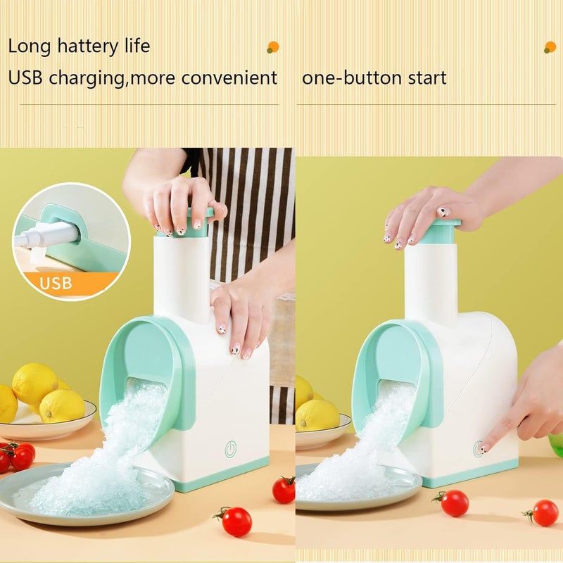 kankin mart kankin mart Ice Shaver with Builtin Rechargeable Batteries Perfect for Outdoor and Home Use Portable Shaved Ice Machine Snow Cone Machine Smart Ice Crusher  - Image 4