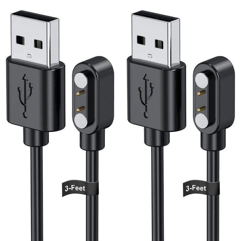 Ancable Smart Watch Charger for Letsfit Willful YAMAY VeryFitPro, [ 2-Pack 3.3-Feet ] Replacement Magnetic Watch USB Charging Cable Cord for SW021 SW023 Letsfit ID205L ID205U ID205S SW025 Uwatch 3S 3 2 2S - Image 1