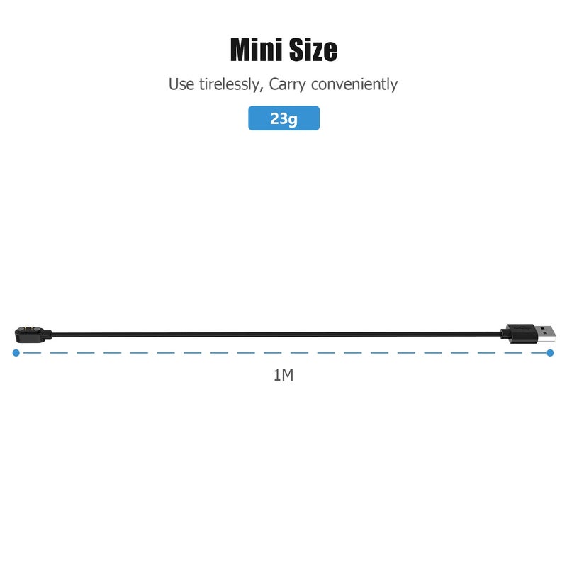 Ancable Smart Watch Charger for Letsfit Willful YAMAY VeryFitPro, [ 2-Pack 3.3-Feet ] Replacement Magnetic Watch USB Charging Cable Cord for SW021 SW023 Letsfit ID205L ID205U ID205S SW025 Uwatch 3S 3 2 2S - Image 5