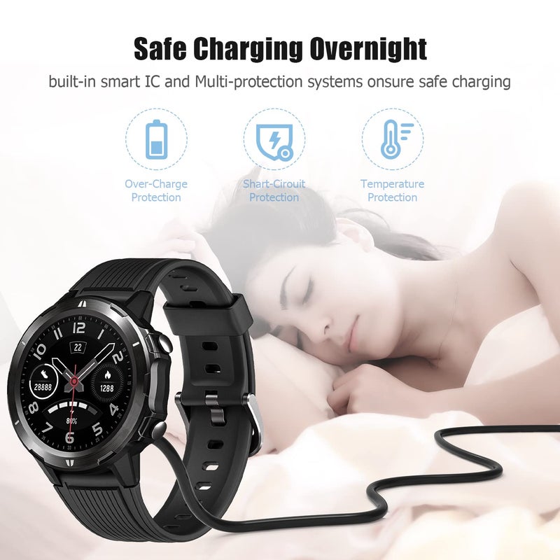 Ancable Smart Watch Charger for Letsfit Willful YAMAY VeryFitPro, [ 2-Pack 3.3-Feet ] Replacement Magnetic Watch USB Charging Cable Cord for SW021 SW023 Letsfit ID205L ID205U ID205S SW025 Uwatch 3S 3 2 2S - Image 4