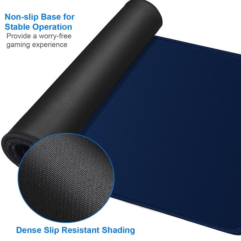 Naukay Large Mouse Pad, 31.5x15.7 inch Large Extended Computer Keyboard Mouse Mat, Water Resist Non-Slip Mousepad Rubber Base Long XXL Desk Mouse Pad for Work & Gaming, Office & Home, Dark Blue - Image 4