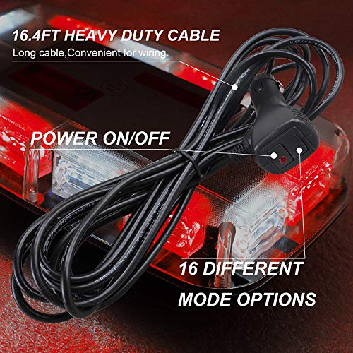 ASPL 48LED Roof Top Strobe Lights, High Visibility Emergency Safety Warning LED Mini Strobe Light bar with Magnetic Base for 12-24V Snow Plow, Trucks, Construction Vehicles (Red/White) - Image 5