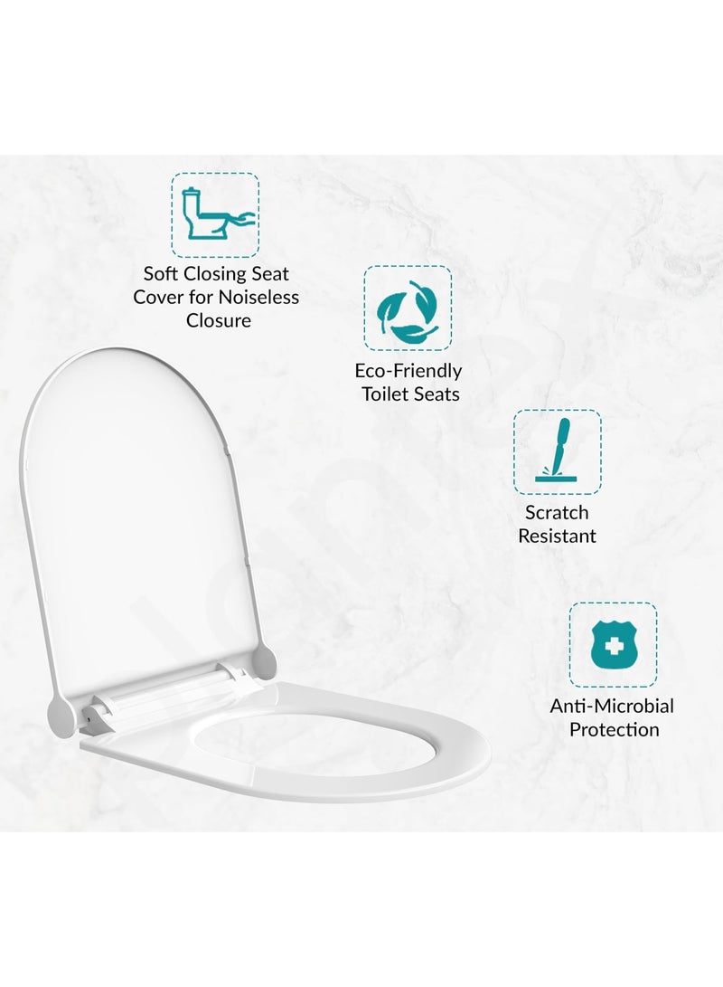 Plantex Polypropylene Toilet Seat/Western Toilet Seats For Bathroom/Soft Closing Toilet Seat/Seat For Commode - Round (Glossy White) - Image 4