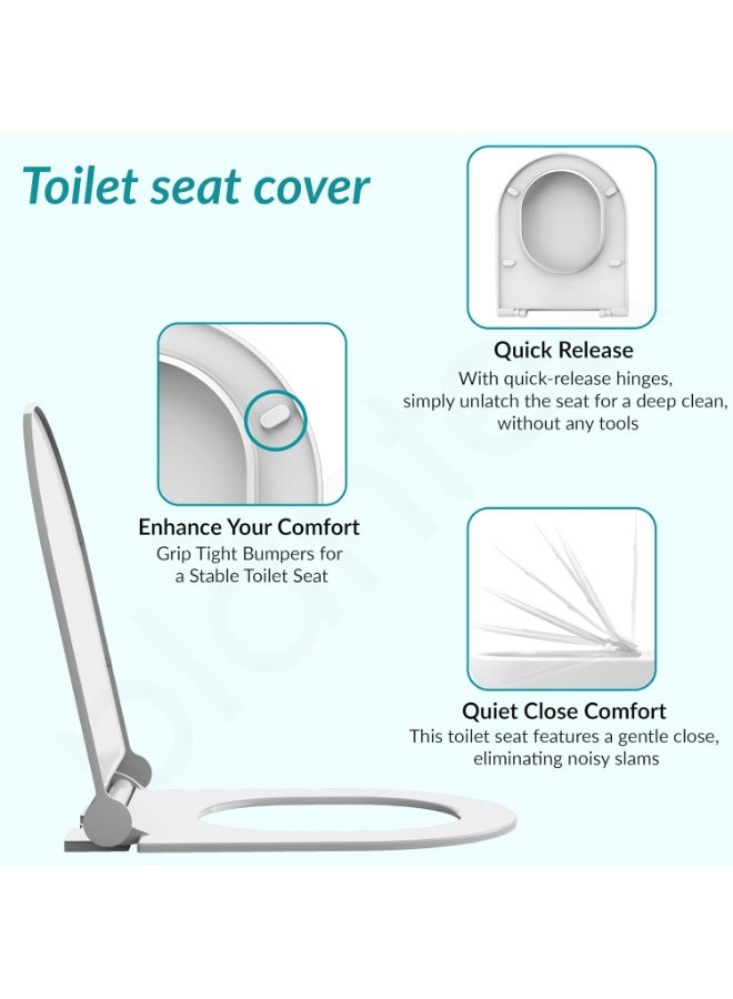 Plantex Polypropylene Toilet Seat/Western Toilet Seats For Bathroom/Soft Closing Toilet Seat/Seat For Commode - Round (Glossy White) - Image 2