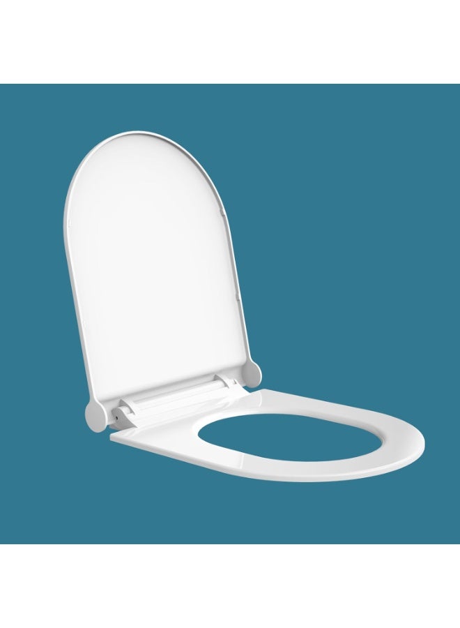 Plantex Polypropylene Toilet Seat/Western Toilet Seats For Bathroom/Soft Closing Toilet Seat/Seat For Commode - Round (Glossy White) - Image 1