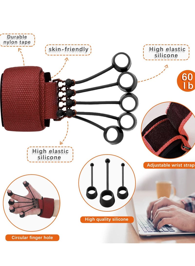 SYOSI Finger Grip Strengtheners, Finger Strengthener Adjustable Finger Exerciser and Finger Stretcher, Hand Yoga Equipment Grip Trainer for Hand Therapy (60LB)  - Image 2