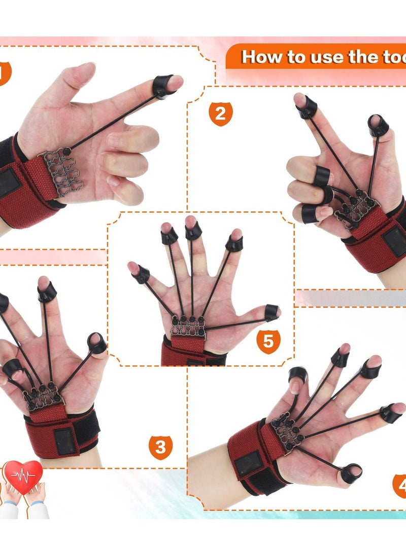 SYOSI Finger Grip Strengtheners, Finger Strengthener Adjustable Finger Exerciser and Finger Stretcher, Hand Yoga Equipment Grip Trainer for Hand Therapy (60LB)  - Image 3