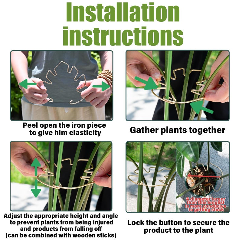 GOOOXIM 5.5 * 4.7IN Monstera Stem Support Stake with Clips - 5Pcs Durable Climbing Plant Support for Monstera, Fishbone Cactus, Easy Installation, for Plant Lovers - Image 5