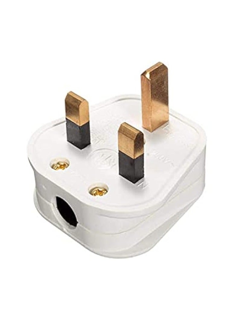 إيروريكس قابس 13 أمبير ثلاثي الأطراف منصهر بريطاني أبيض 739401 (عبوة من 3 قطع) - Image 1