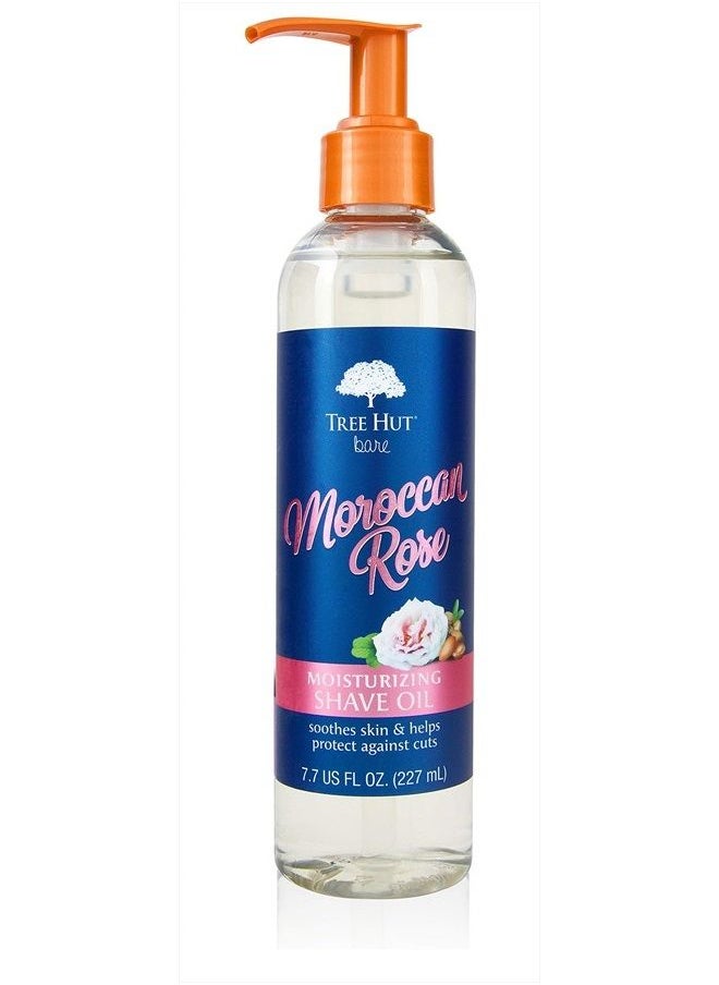 Tree Hut - Bare Moroccan Rose Moisturizing Shave Oil, 7.7 fl oz, Gel-to-Oil Formula, Ultra Hydrating Barrier for a Close, Smooth Shave, For All Skin Types - Image 1