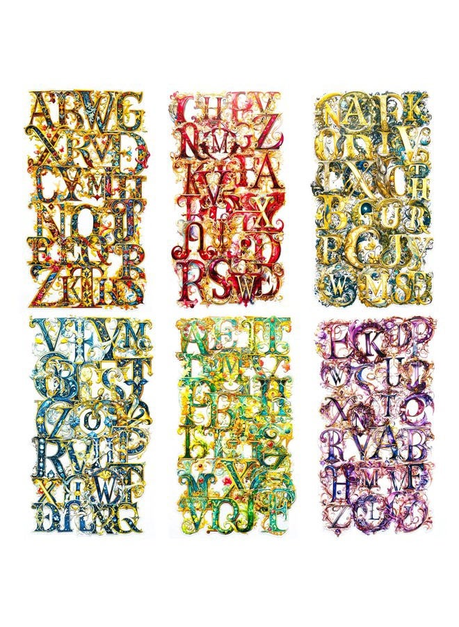 YOKSAS 156 Pieces Baroque Art Letter Alphabet Sticker Set – Decorative Vintage Clear Font Aesthetic Stickers for Scrapbooking, Journals, Resin Art Supplies - Image 1