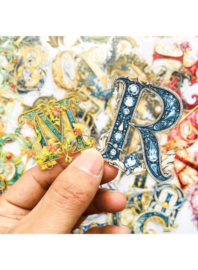 YOKSAS 156 Pieces Baroque Art Letter Alphabet Sticker Set – Decorative Vintage Clear Font Aesthetic Stickers for Scrapbooking, Journals, Resin Art Supplies - Image 3