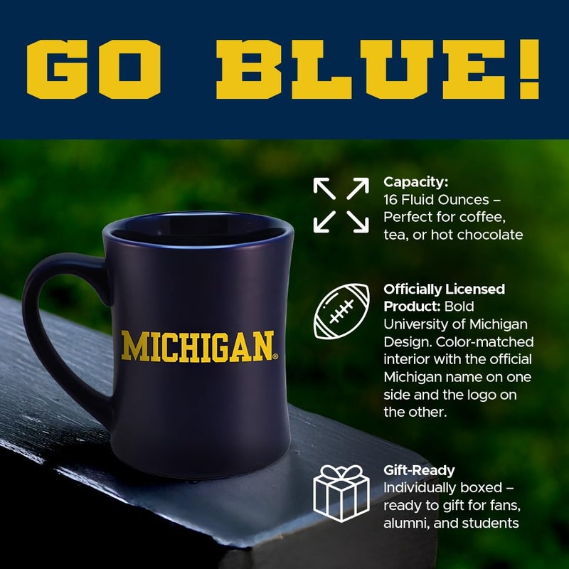 RFSJ Michigan Wolverines Ceramic 16oz Sculpted Mug â€“ Official Team Logo Coffee Cup â€“ Handwash Recommended â€“ Individually Boxed - Image 2