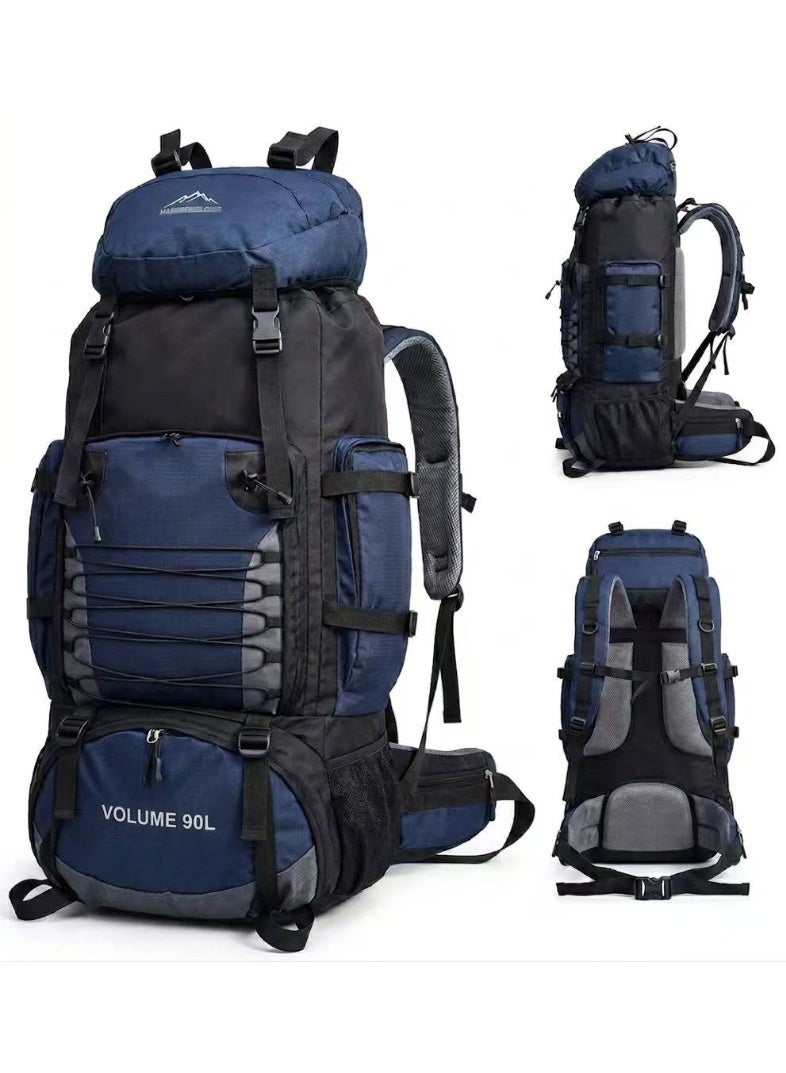90L Outdoor Travel Backpack,Outdoor Tactical Mountaineering Sports Backpack, Large Capacity Backpacks Blue - Image 1