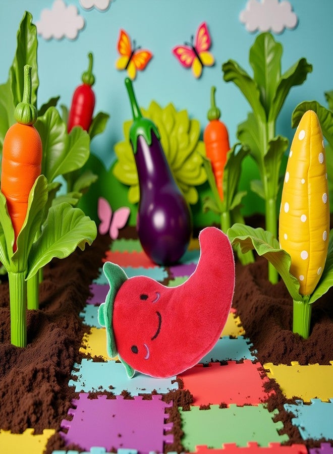 Zhuluck Chilli Toy Fruits and Vegetables Dog Squeaky Chili Eggplant Corn for Small,Chili,Nice and Practical Squeak Pet Supplies - Image 5