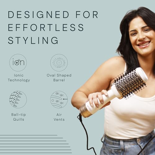 Winston 2-in-1 Hair Styling Blow Brush for Women - 1200 Watts | Hot Air Brush, Hair Volumizer Brush, Hair Blow Dryer Brush with Charcoal Bristles for Salon-Quality Volume and Shine (White) - 1-Year Warranty - Image 5
