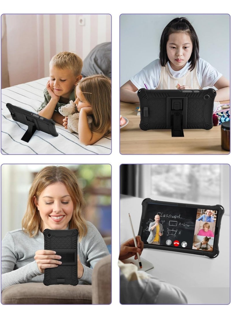 Generic - Silicone Case Compatible with Samsung Galaxy Tab A9 Case 8.7 inch (SM-X110/ SM-X115/ SM-X117) Soft Rubber Case with Stylus Pen Shoulder Strap Galaxy Tab A9 Case - Image 1