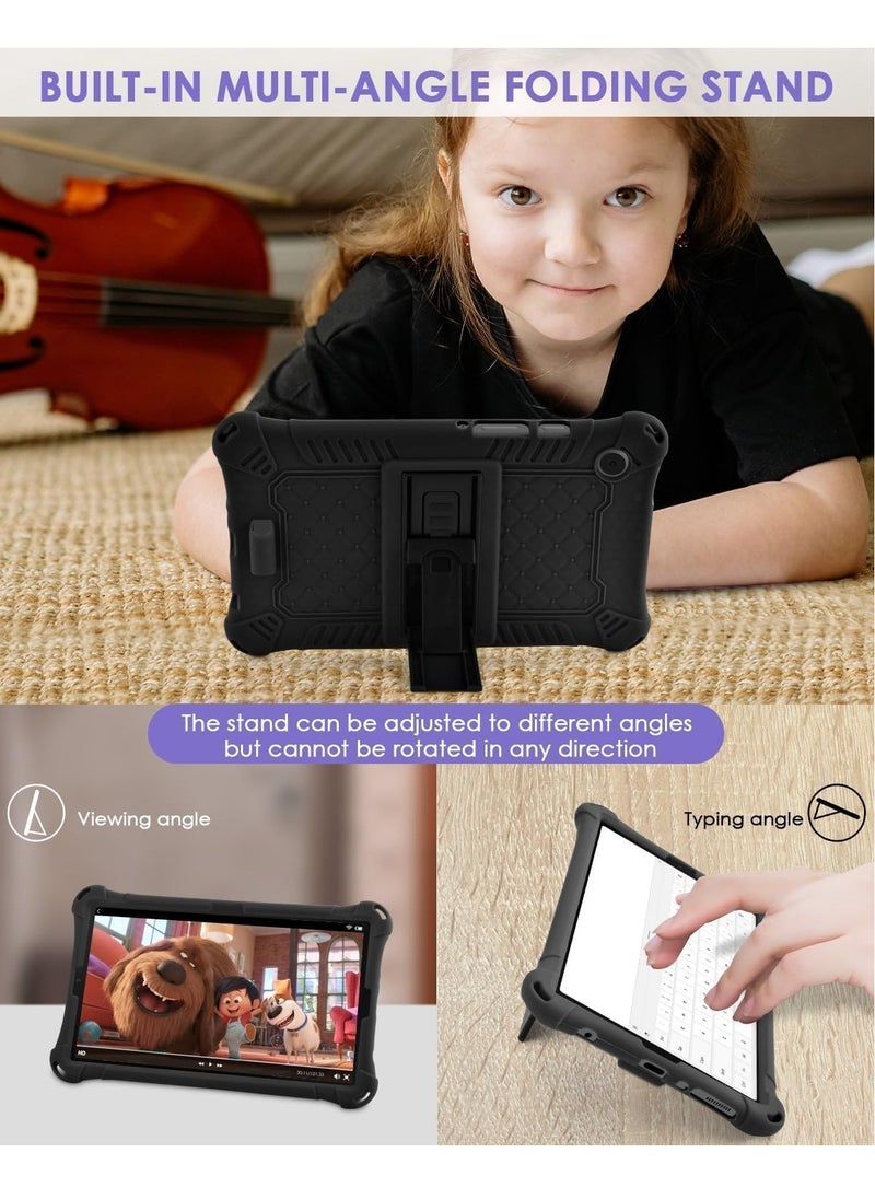 Generic - Silicone Case Compatible with Samsung Galaxy Tab A9 Case 8.7 inch (SM-X110/ SM-X115/ SM-X117) Soft Rubber Case with Stylus Pen Shoulder Strap Galaxy Tab A9 Case - Image 1