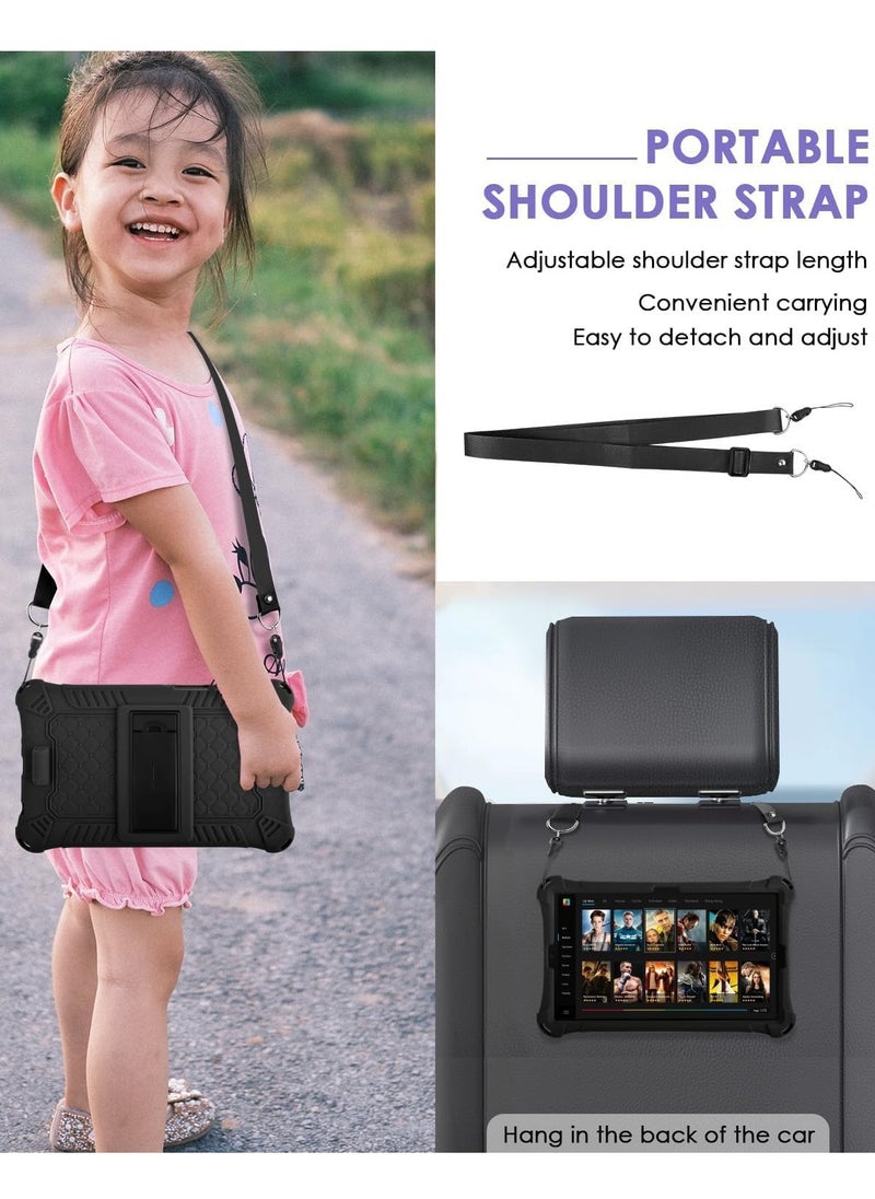 Generic - Silicone Case Compatible with Samsung Galaxy Tab A9 Case 8.7 inch (SM-X110/ SM-X115/ SM-X117) Soft Rubber Case with Stylus Pen Shoulder Strap Galaxy Tab A9 Case - Image 1
