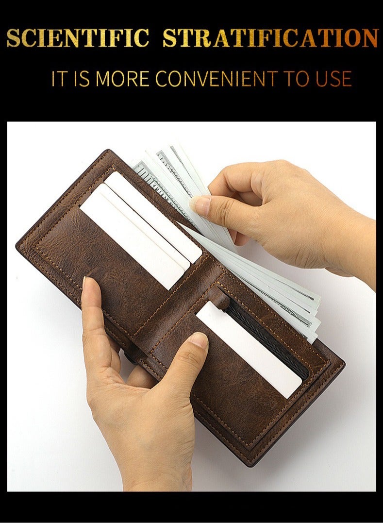 Multi slot card holder horizontal retro wallet ultra-thin leather wallet  - Image 4