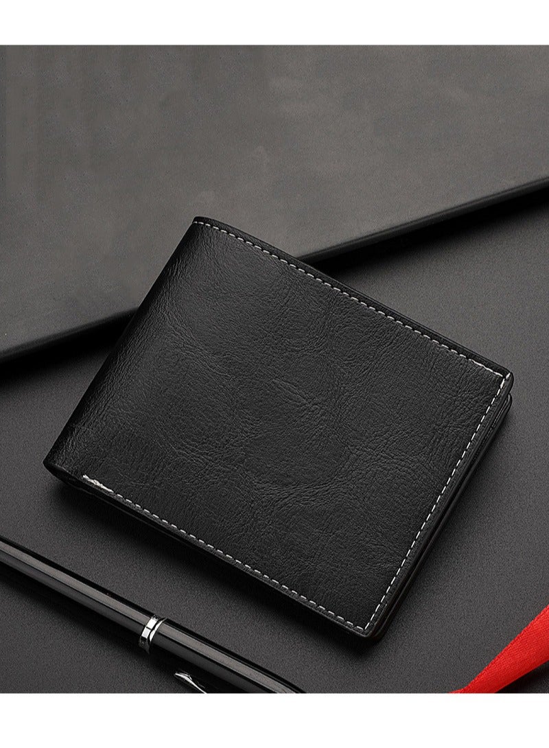 Multi slot card holder horizontal retro wallet ultra-thin leather wallet  - Image 2