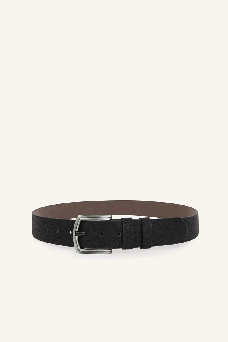 Man Rectangle Clasp Faux Leather