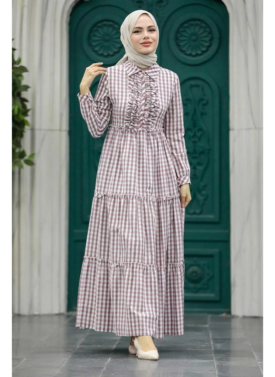 Neva Style - Powder Hijab Dress 2702PD