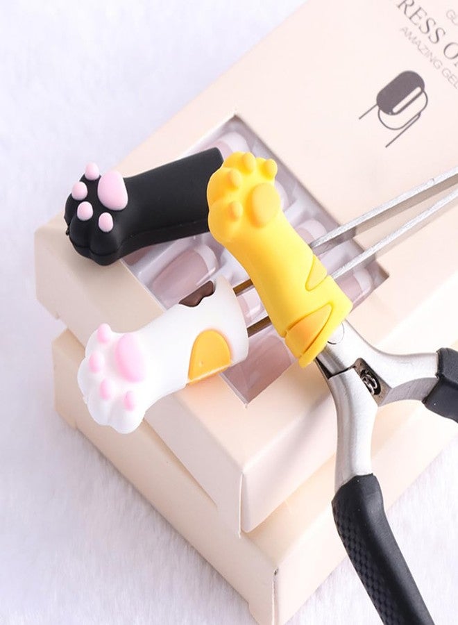 VOSAREA 9pcs Cat Paw Protector Scissors Safety Scissors Tip Cap Cuticle Manicure Tools Cover Animal Nippers Cover Metal Shears Nipper Sleeve Child PVC Soft Glue Cartoon Pointed Hat - Image 3