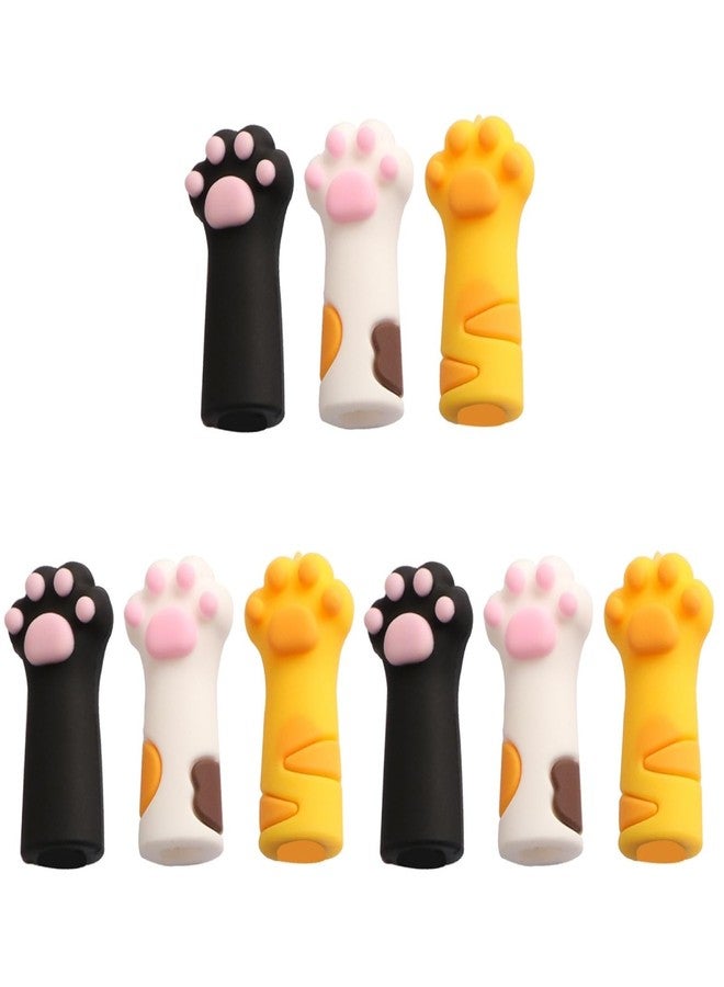VOSAREA 9pcs Cat Paw Protector Scissors Safety Scissors Tip Cap Cuticle Manicure Tools Cover Animal Nippers Cover Metal Shears Nipper Sleeve Child PVC Soft Glue Cartoon Pointed Hat - Image 1